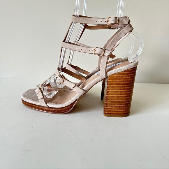 Steve Madden Shoes - NEW Steve Madden Daelene Tan Suede Strappy Block Heel Platform Sandals, Sz 9M